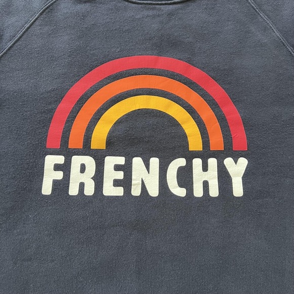 French Disorder Sweatshirt Mens Medium Navy Frenchy Rainbow Graphic Pullover - Picture 5 of 15